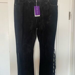 Ralph Lauren Purple Label Black Fringe Boot Cut Jeans